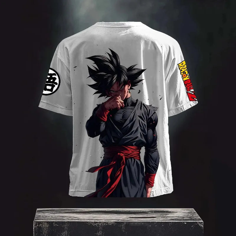 Summer New Dragon Ball Animation T-shirt Men's and Women's Harajuku Loose Casual Children's Parent-child Short-sleeved Top