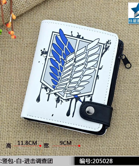 Attack on Titan Short Men Wallet Levi Survey Corps Men's Women's Coin Purse Scout Regiment Money Bag