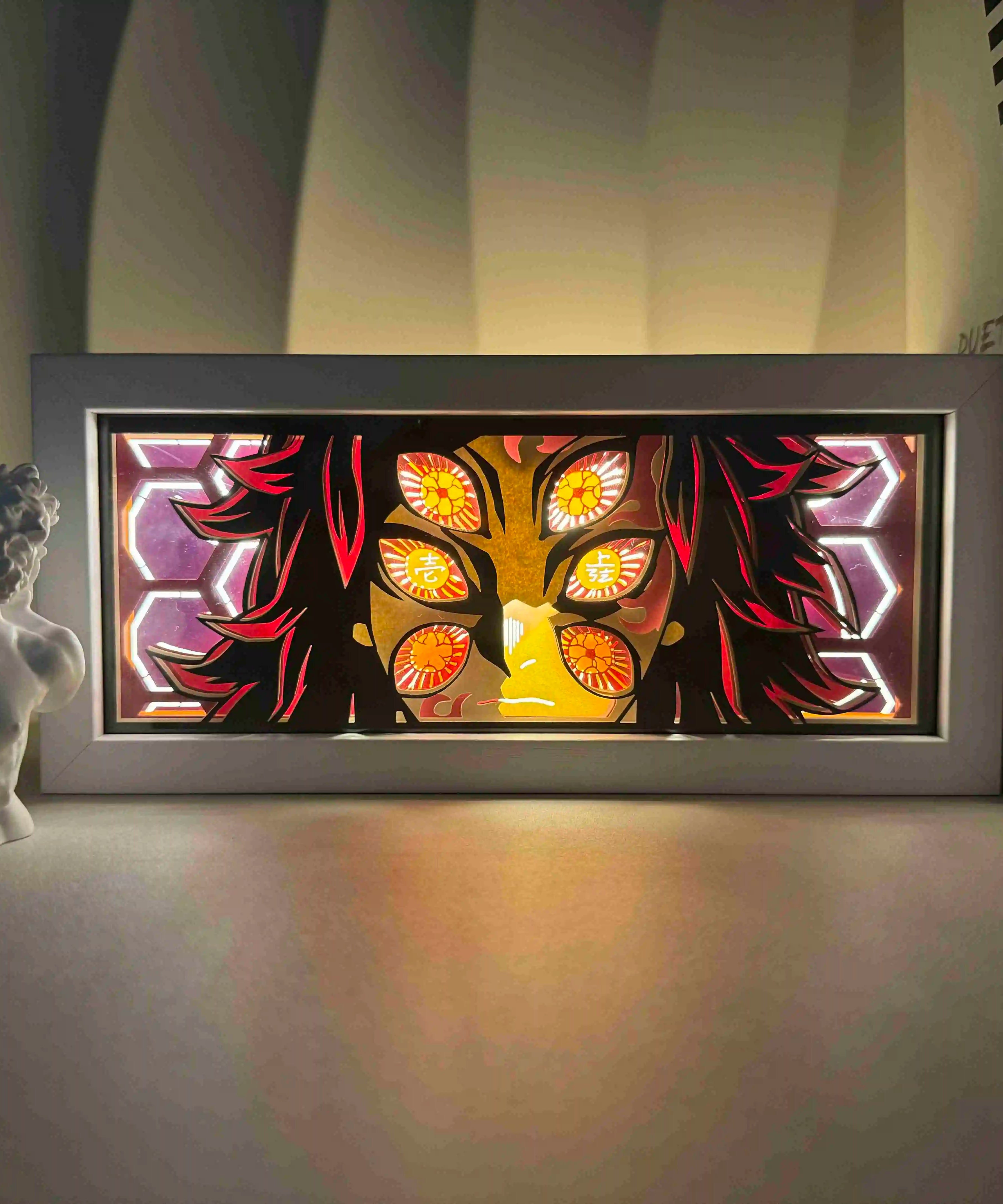 Anime  series paper-cut light room bedroom night light atmosphere light remote control colorful light box