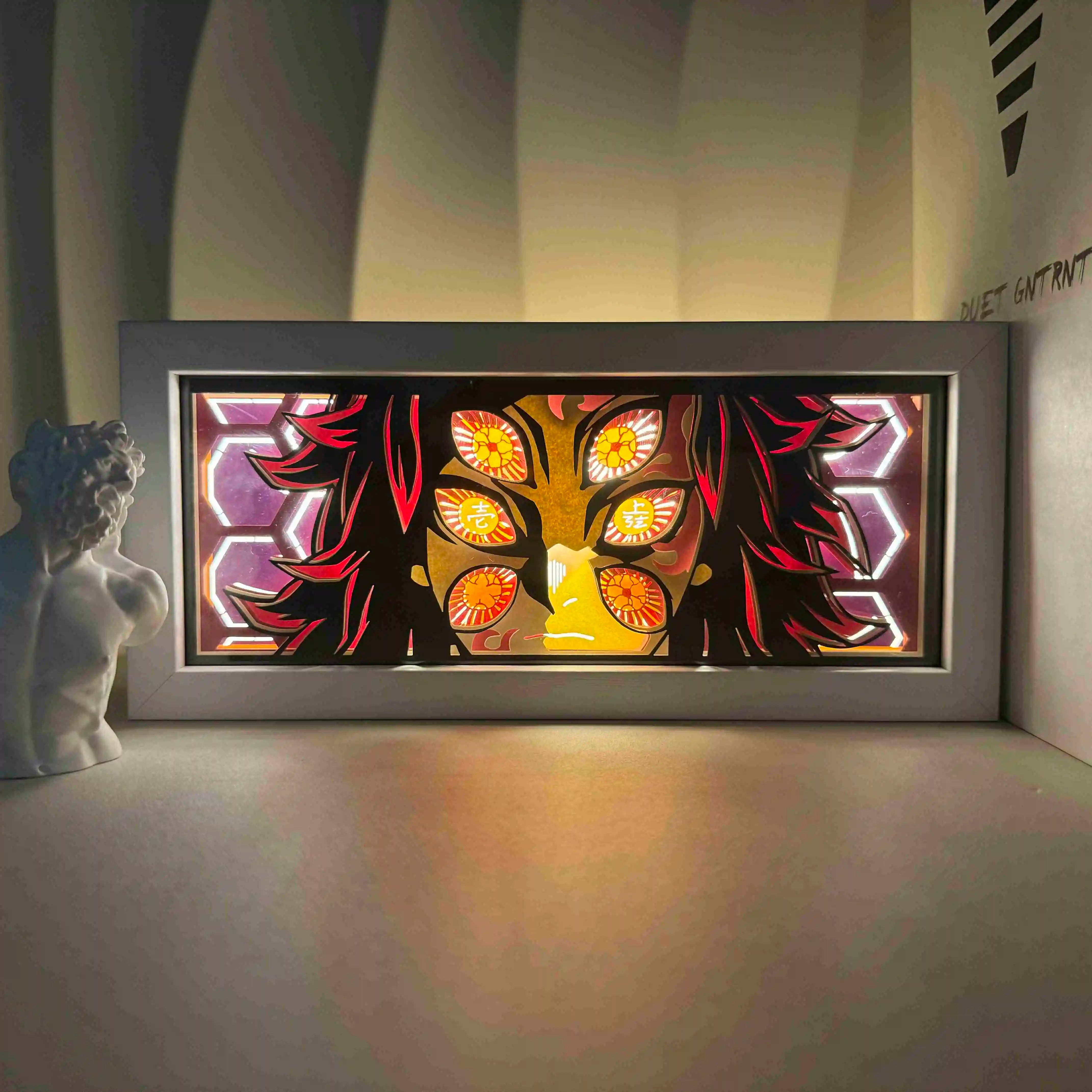 Anime  series paper-cut light room bedroom night light atmosphere light remote control colorful light box