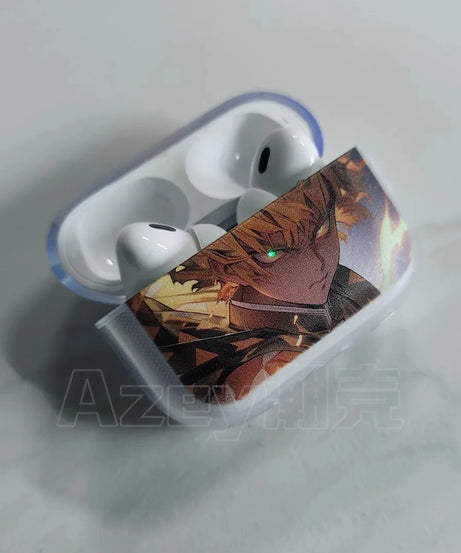 For AirPods 4 2024 Earphone Cove Anime Demon Slayer Cool Cute for Apple Airpod Pro2 Pro 1 2 3 4th Transparet Cover Fundas