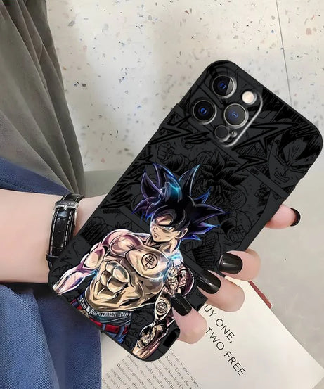 Son Goku Black TPU Case – Dragon Ball Anime iPhone 7–15 Pro Max