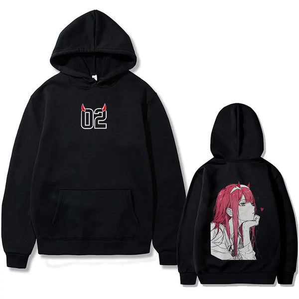 Darling in the Franxx Zero Two Graphic Hoodie – Y2K Vintage Oversized Pullover