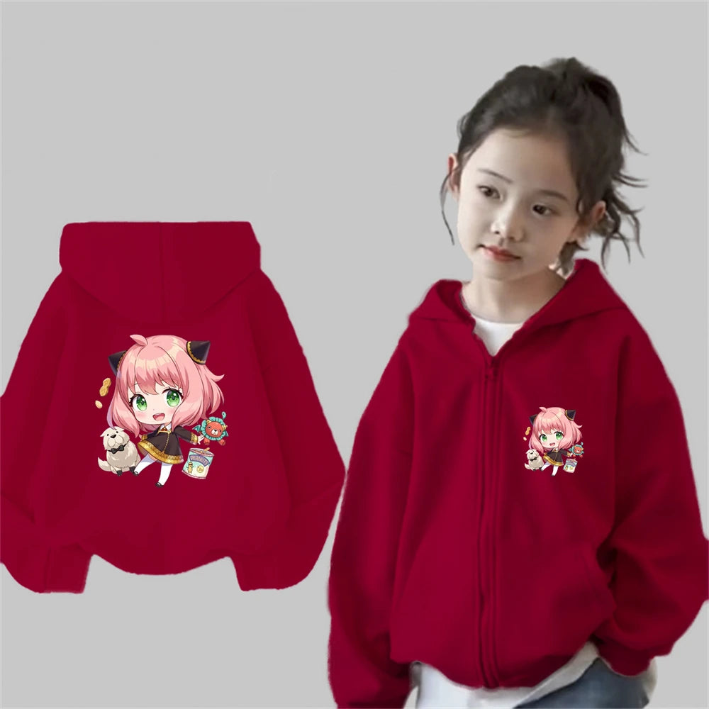 Spy x Family Children's Anya Forger Kids Hoodie – Zip-Up Casual Sweatshirt 2