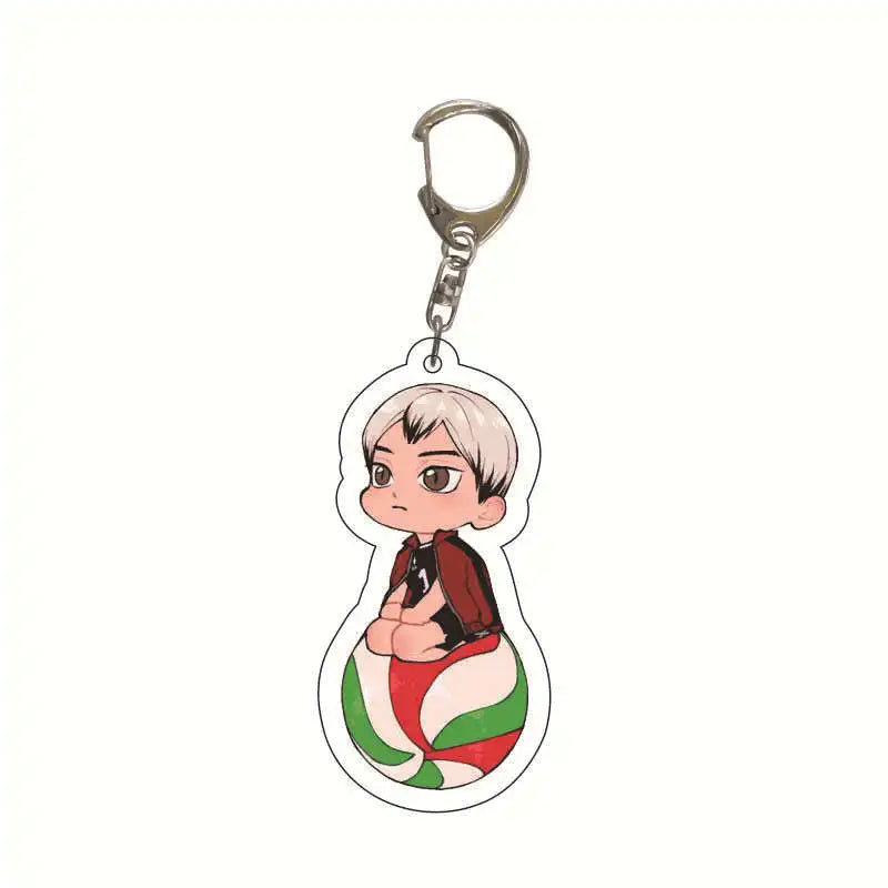 Acrylic Haikyuu Hinata Shoyo Tobio Kageyama Anime Keychain Jewelry Campus Related Products Cultural Friends Gift Bag Charms New