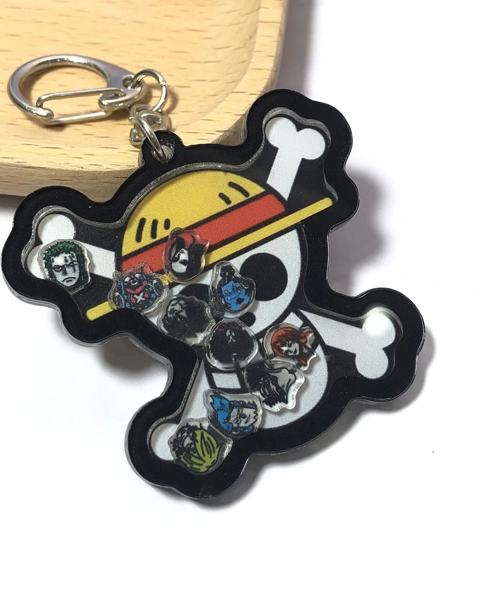 Cute one Piece Personalized Backpack Keychain Pendant Straw Hat Set Acrylic Pendant Rocking Music Student Accessories