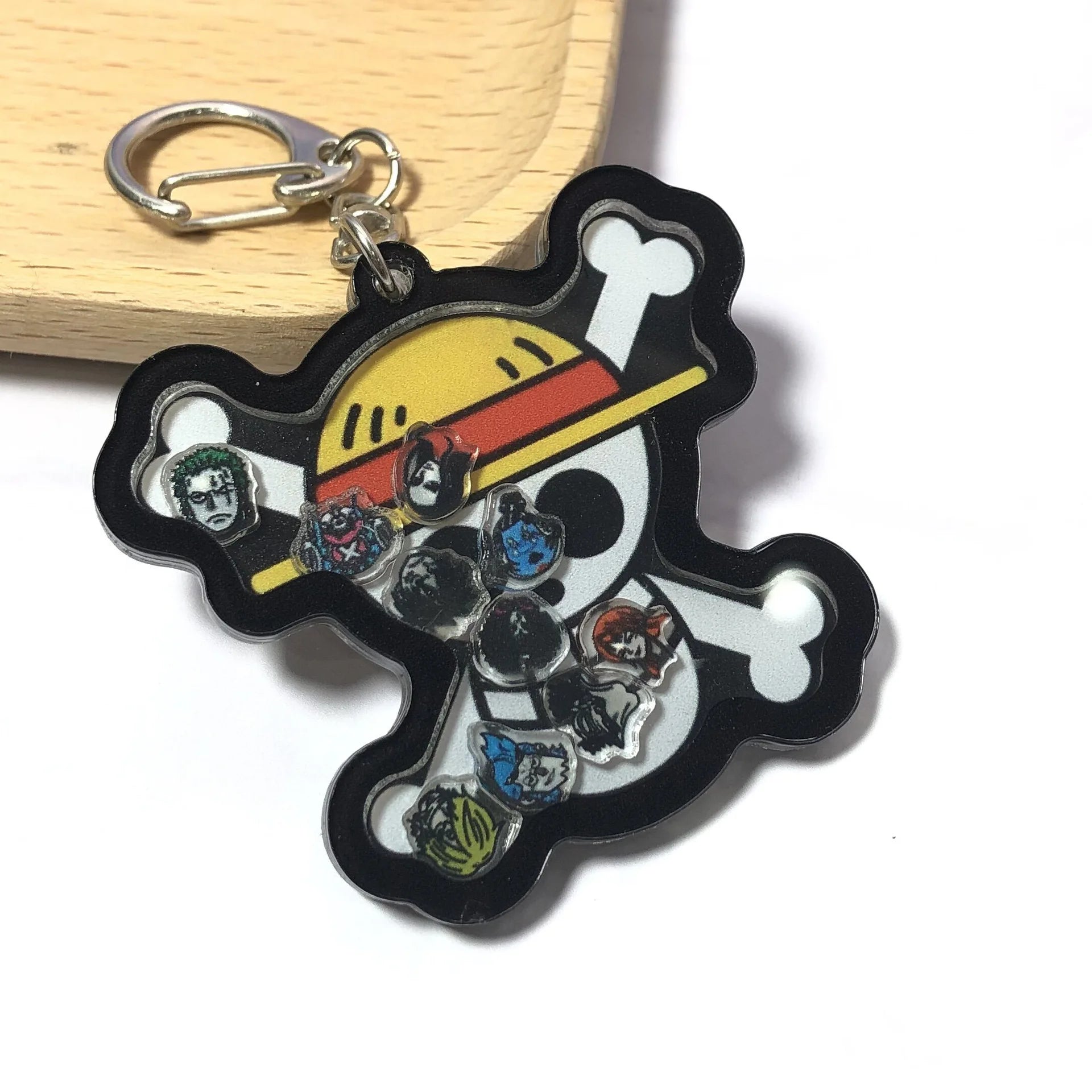 Cute one Piece Personalized Backpack Keychain Pendant Straw Hat Set Acrylic Pendant Rocking Music Student Accessories
