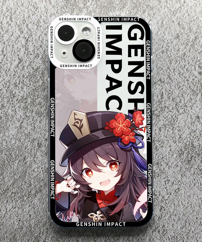 Anime Genshin Impact Anime Phone Case For Samsung S 20 21 22 23 PLUS S 23 24 ULTRA S21 FE Clear Soft Silicone TPU Cover