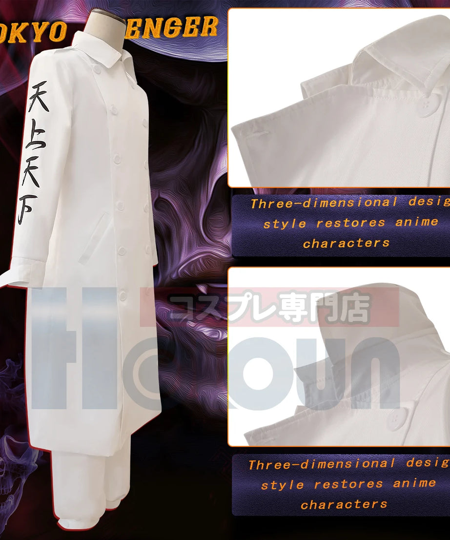Tokyo Anime Cosplay Costume Kanto Manji Gang Manjiro Sano Mikey Koko Sanzu Embroidered Coat Halloween Christmas