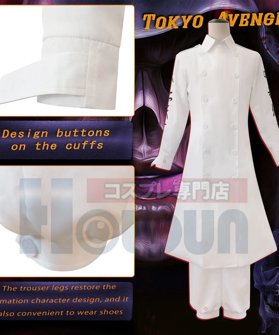 Tokyo Anime Cosplay Costume Kanto Manji Gang Manjiro Sano Mikey Koko Sanzu Embroidered Coat Halloween Christmas