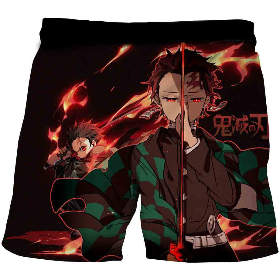 Hot Demon Slayer Short Pants Anime Kimetsu No Yaiba 3D Print Men&#39;s Casual Board Shorts Harajuku Streetwear Beach Shorts Trousers