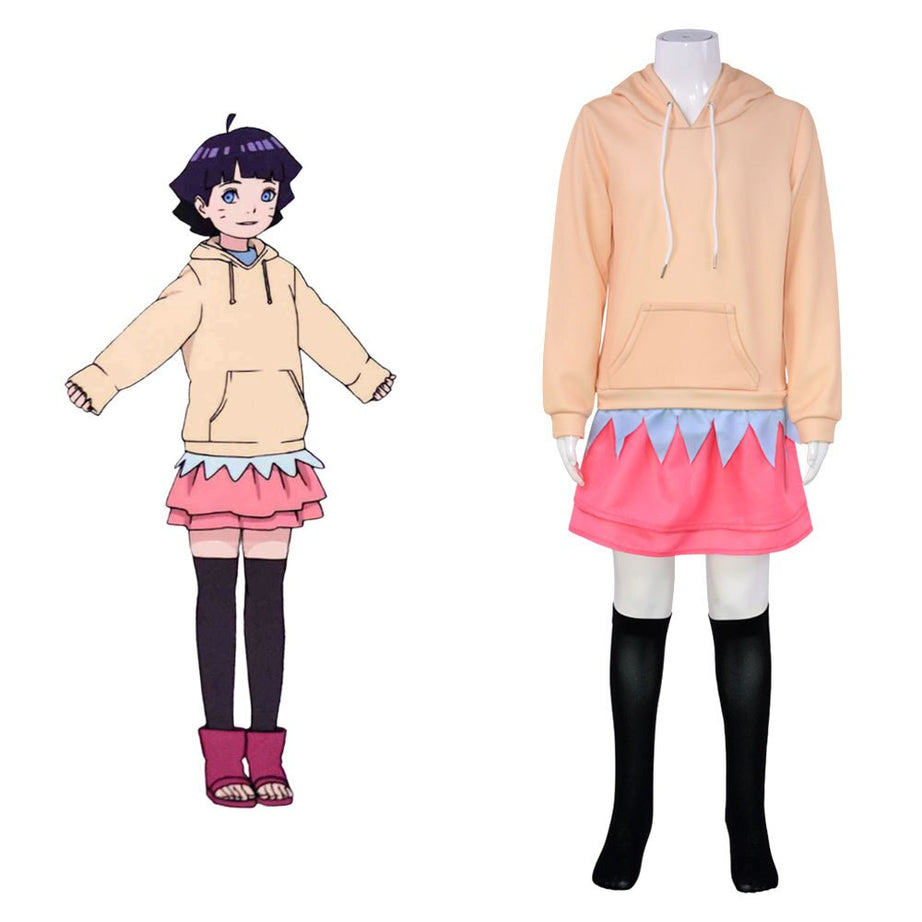Uzumaki Himawari Cosplay Costume Anime BORUTO Uniform Costume for Kids