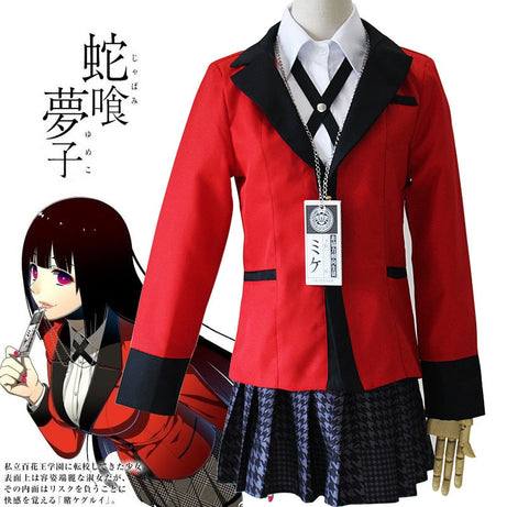 Kids Adult Anime Kakegurui Cosplay Costume Jabami Yumeko Japanese High School Uniform Girls Outfits JK Fancy Dress Suits