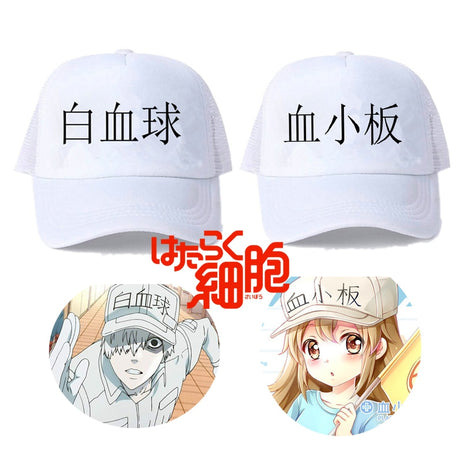 Anime Hataraku Saibou Cells at Work Baseball Cap Platelet Leukocyte Kill Cells Snapback Hat For Kid Adult Cosplay Hat Cap High Quality