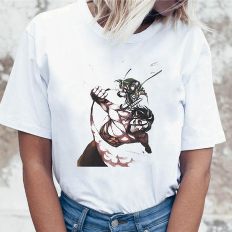 Anime T-shirt Attack On Titan Oversized Tshirt Printing Tops Titan Summer Ladies