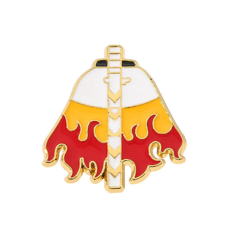 Fire Hashira Rengoku Demon Slayer Cool Personality Torch Brooch Accessories Jacket Backpack Badge Jewelry
