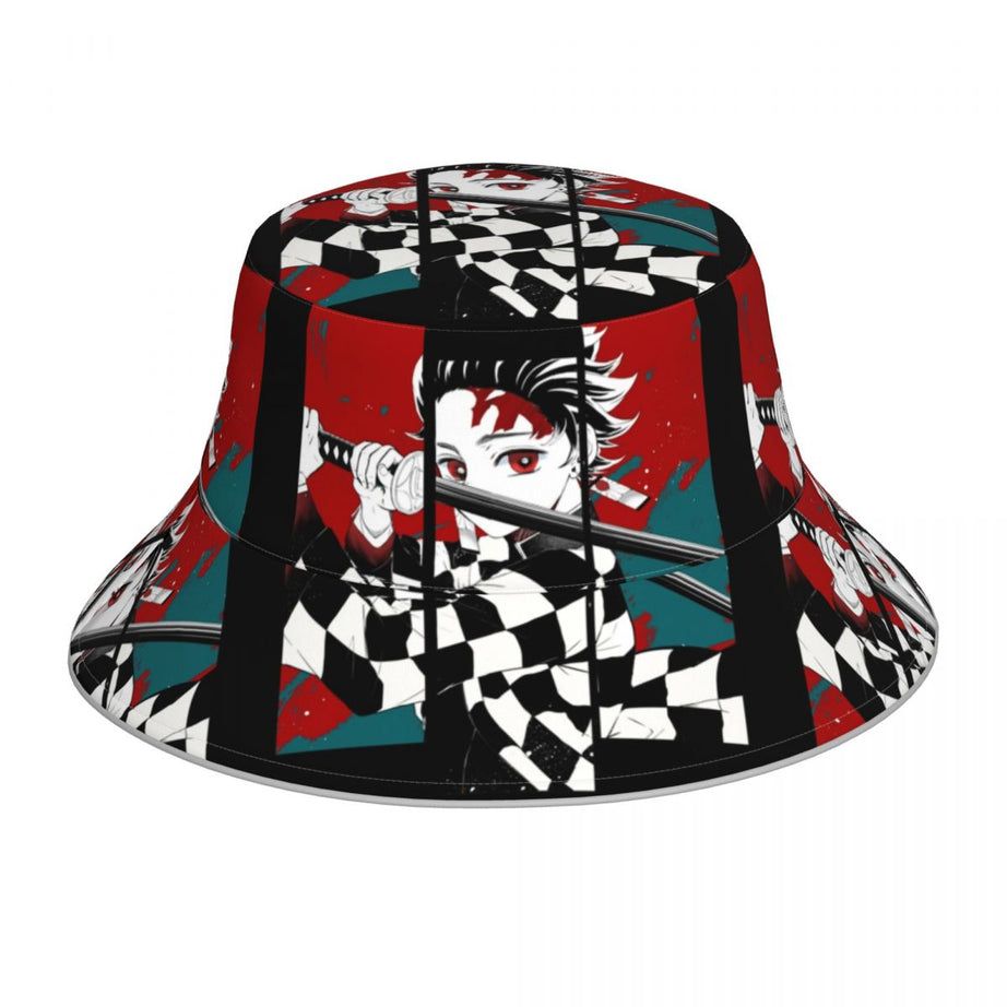Best Stylish Tanjiro Demon Slayer Bucket Hat Embrace the Sun in Kimetsu no Yaiba Fashion Reflective Sun Hat