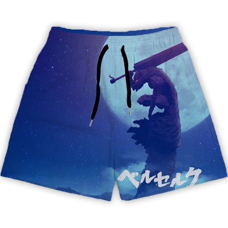 Anime Berserk Shorts Fashion for Summer Mesh Short Breathable Running Quick Drying Short Pants