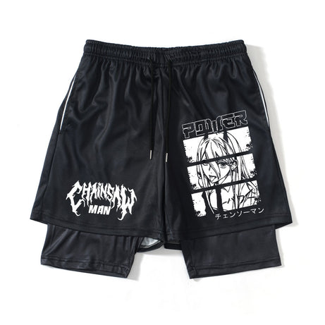 Chainsaw Man Power Sports Shorts 2 in 1 High Quality