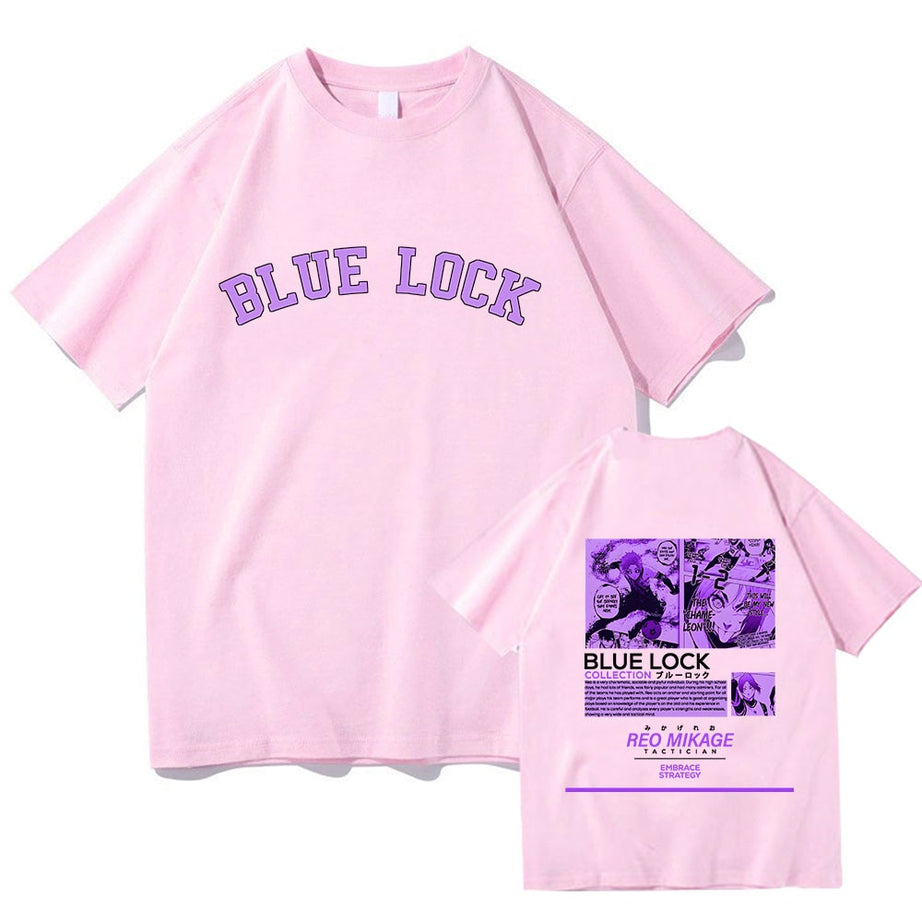 REO MIKAGE Anime Blue Lock Tshirts High Quality T-shirts Appliques Short Sleeve