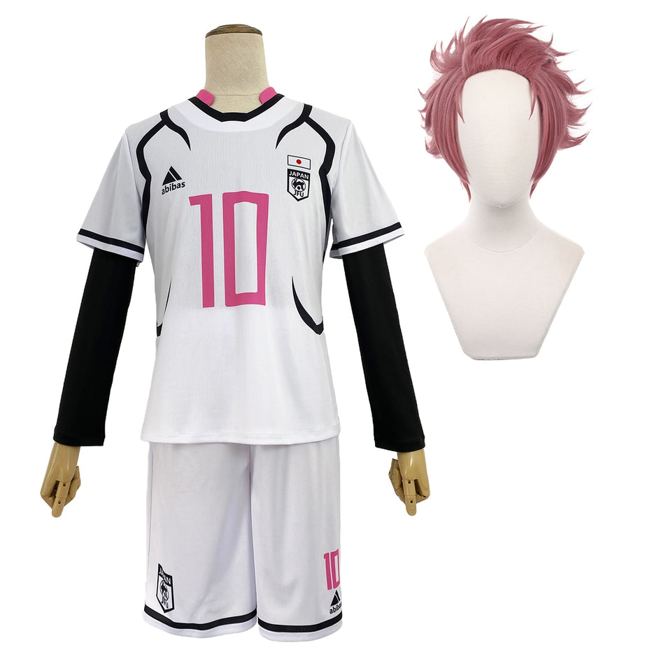 Super Soccer Superstar with the Sae Itoshi Blue Lock Anime Cosplay Costume Wig Set!