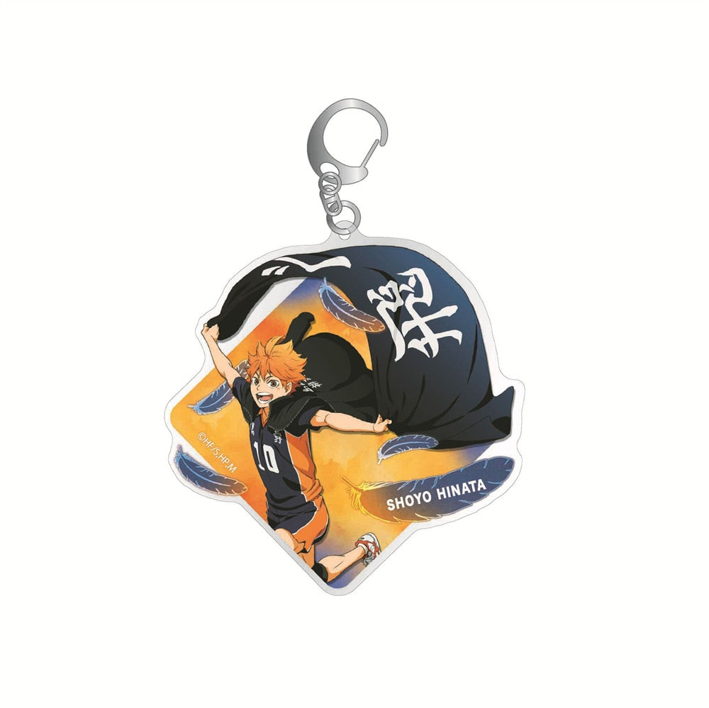 Anime Haikyuu!! Keychain Hinata Shoyo Kageyama Tobio Cosplay Acrylic Keychain Figure Keyring Charm Pendant Gift