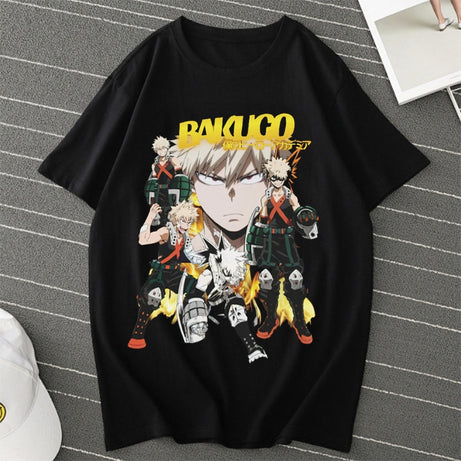 Boku No Hero Academia T Shirt Unisex Tee Anime T-shirts Katsuki Baku T-shirts My Hero Academia Punk Tshirt High Quality T-shirts