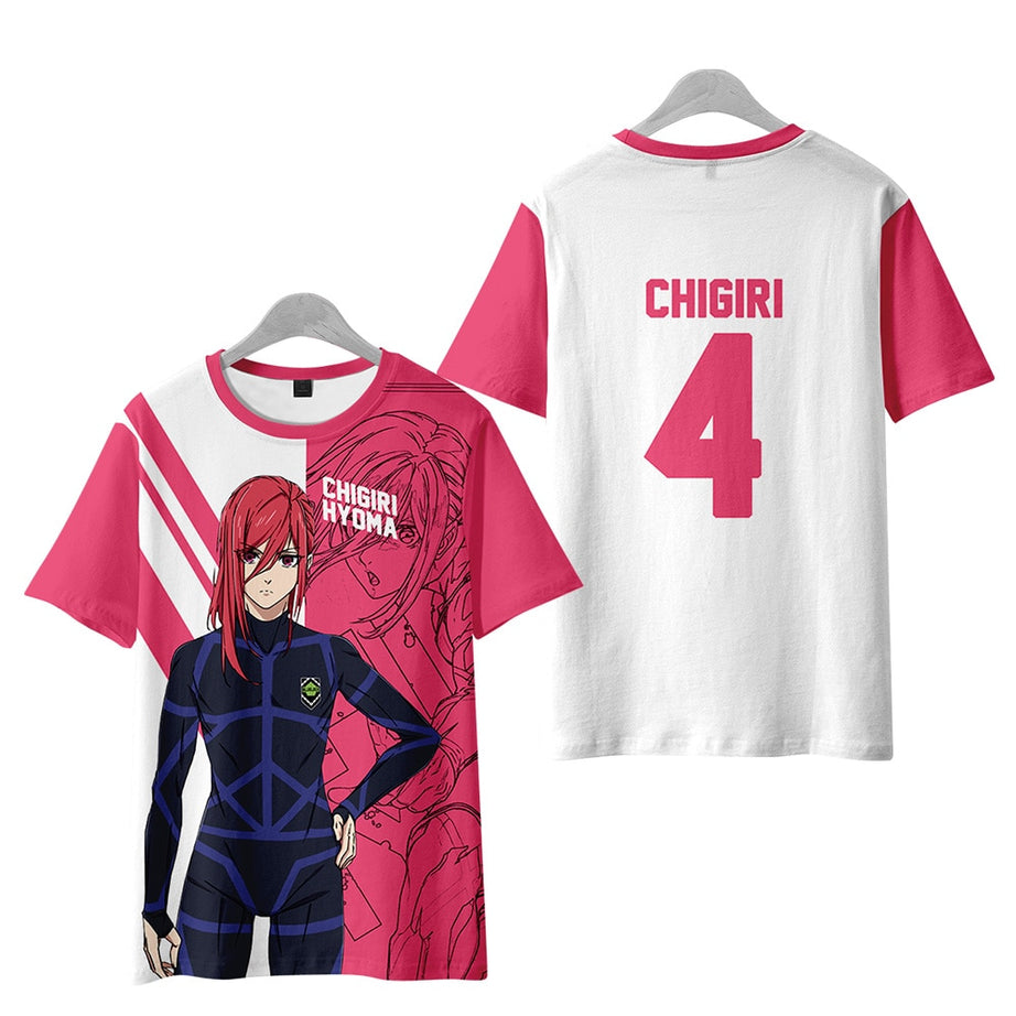 Kawaii Anime Chigiri Hyoma 3D BLUE LOCK T-Shirt Casual Boys Girls Comic Clothes