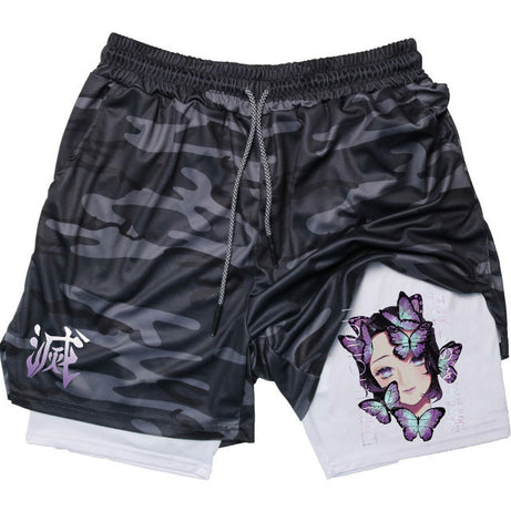 Anime Demon Slayer Shinobu Kocho Summer Shorts Running Quick Dry Fitness Shorts