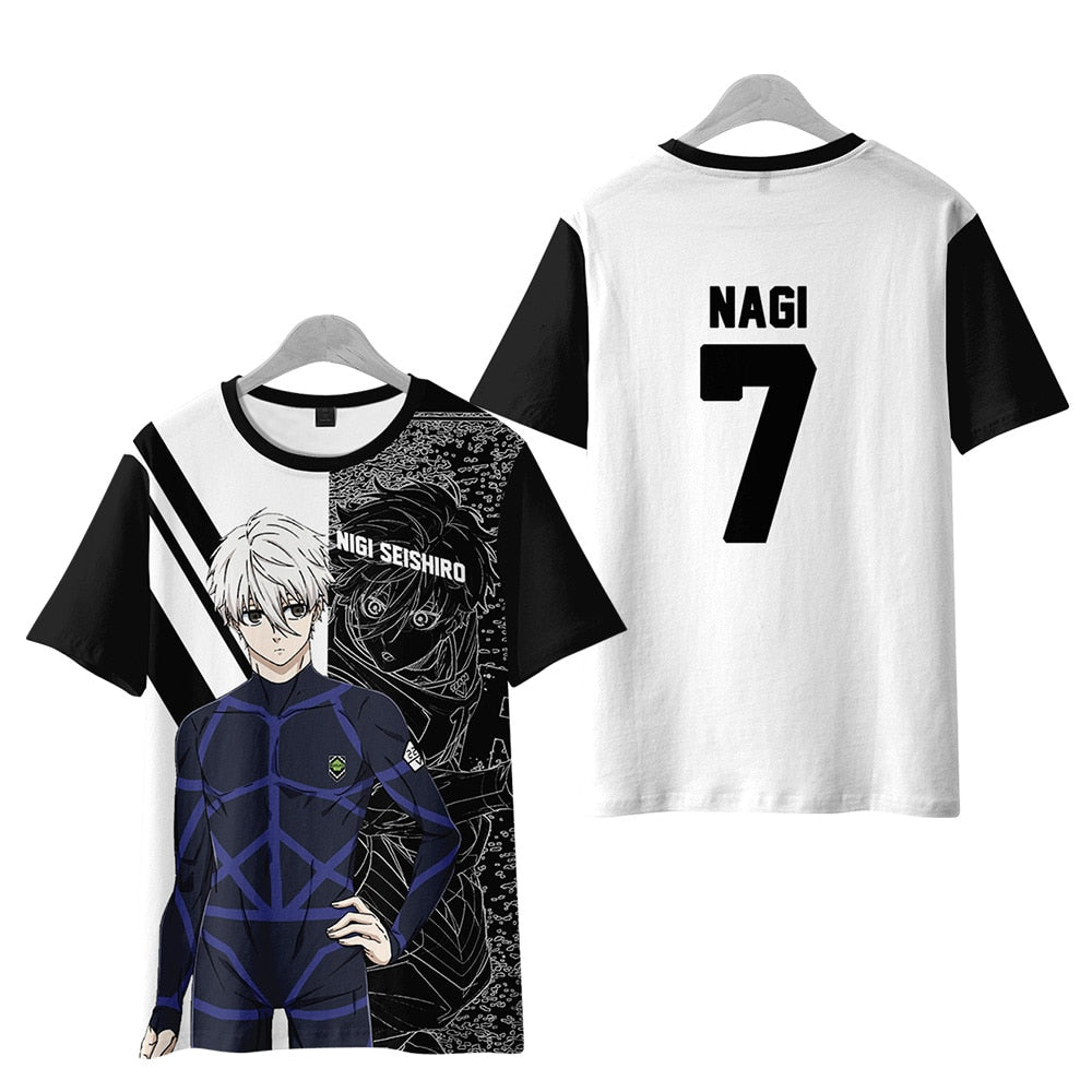 Anime 3D Nagi BLUE LOCK T-Shirt Tops Hot Sale Summer t-Shirt Casual Boy Clothes