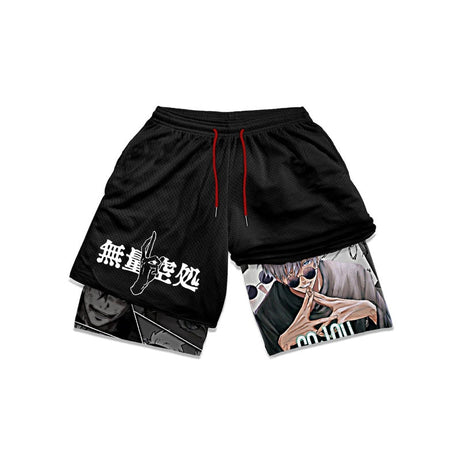 Anime Pants Jujutsu Kaisen Gym Shorts for Men - 2 in 1 Workout and Casual Summer Shorts