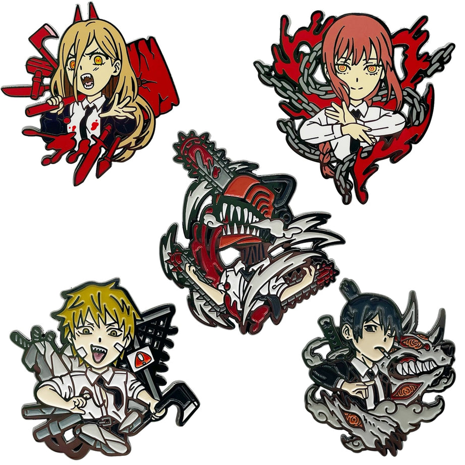 Best ChainSaw Man Enamel Pins Cool Anime Brooches Pins Clothing Badges Fashion Jewelry Accessories