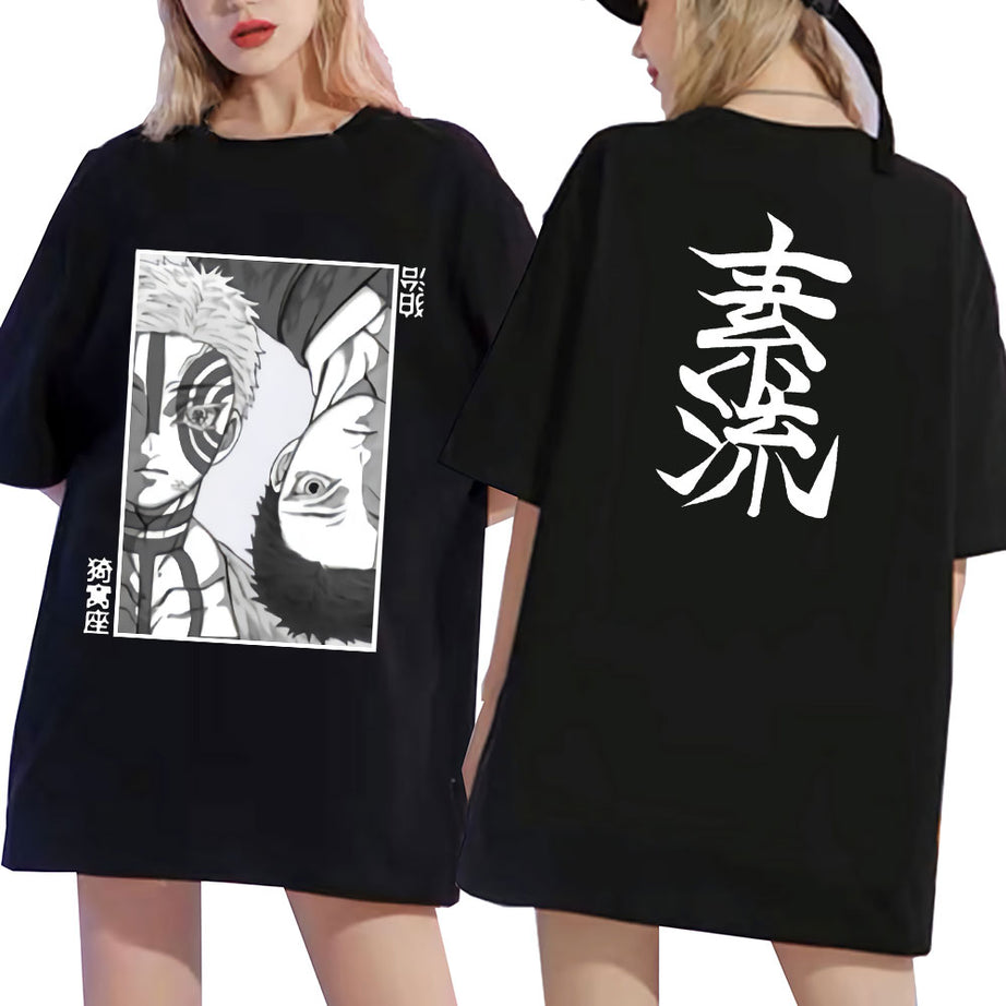 Kimetsu No Yaiba Fashion Akaza Demon Slayer T-Shirt Collection Powerful Style Oversize
