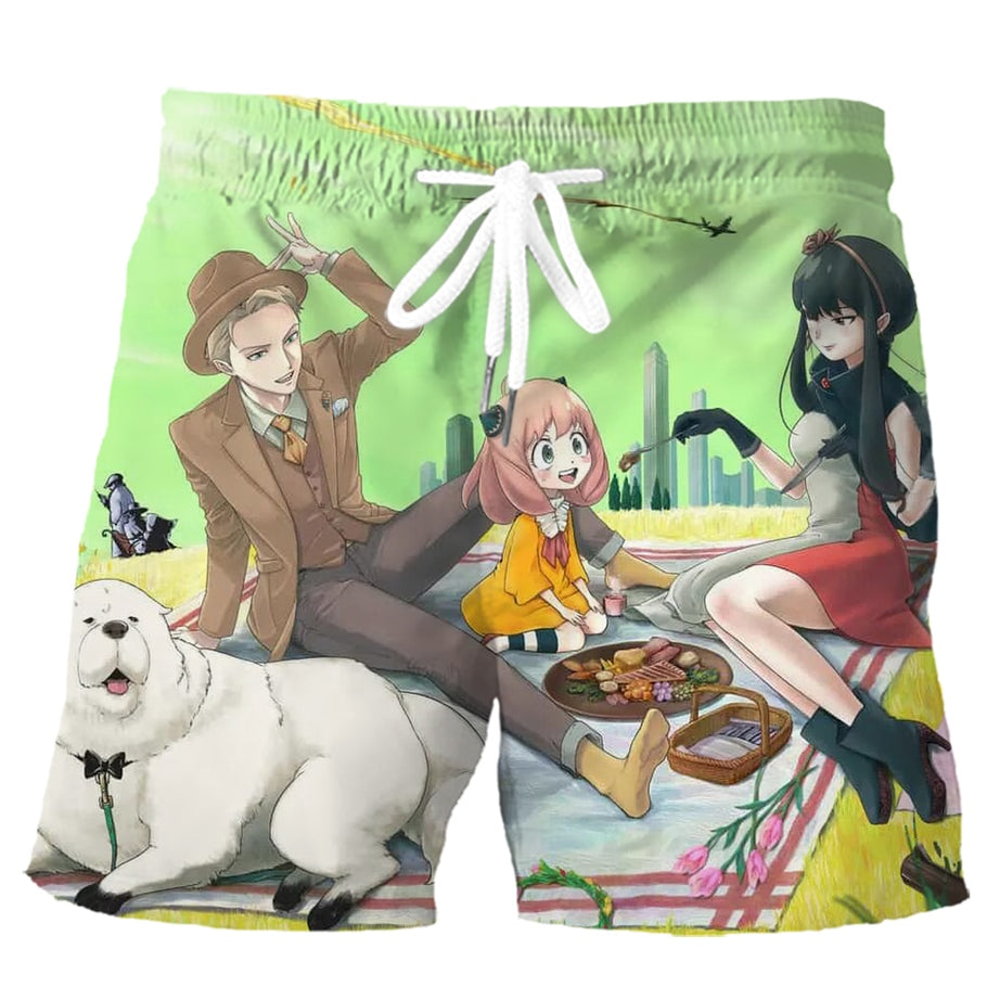 SPY FAMILY Anya summer holiday Printed Shorts 3D Graphic Anime Pants Casual Harajuku