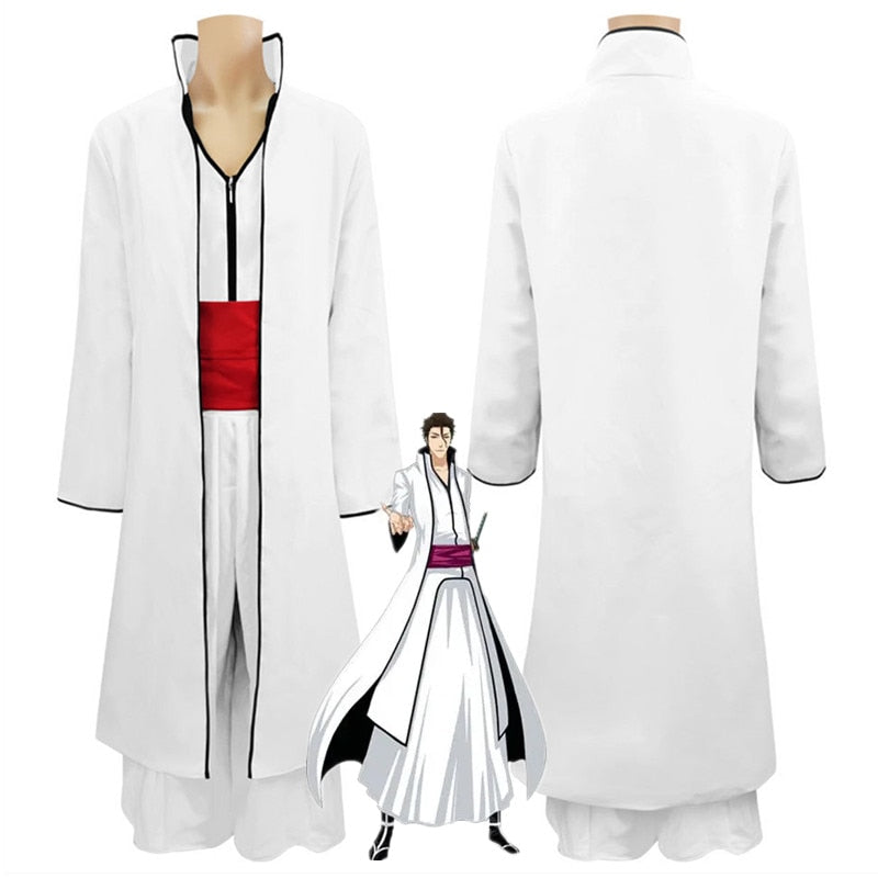 Anime Bleach Thousand Year Blood War Aizen Sosuke Cosplay Costume White kimono 5th Captain Arrancar Uniform Sets