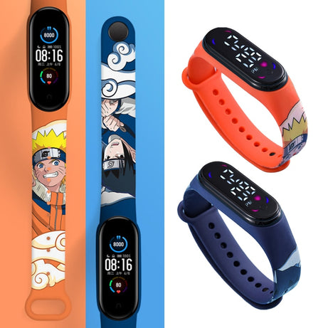 Anime Naruto Led Watch Electronic Waterproof Digital Sports Wristband Watchs WristWatch Bracelet Toys for Children Gift
