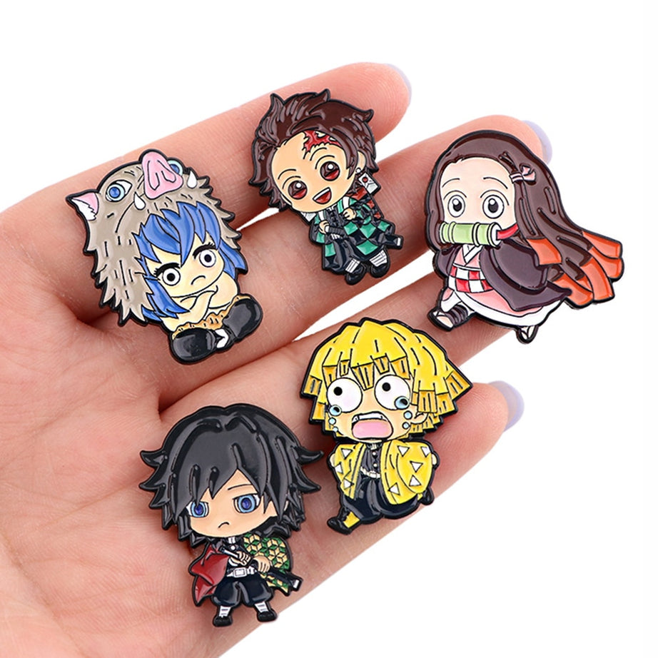 Kawaii Enamel Pin Anime Demon Slayer Pins Badges Brooch for Clothes Cute Things Accessories