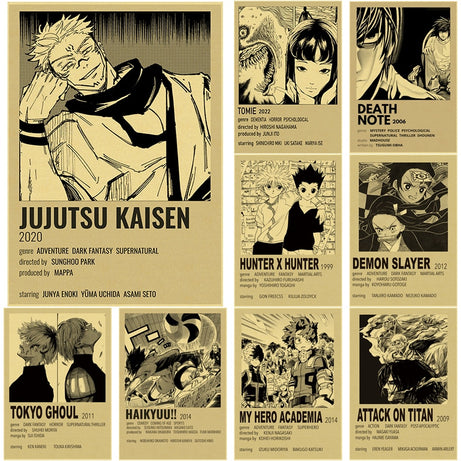 Original Anime Accessories Posters Jujutsu Kaisen/Junji Ito/Death Note/Demon Slayer Decor Art Wall Paintings