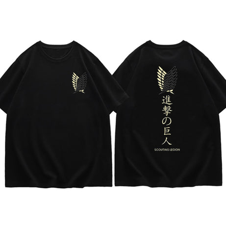 Best Attack on Titan Tshirt Short Sleeve Clothes Unisex Couple Tops Shingeki no Kyojin T-shirt Printing shirts