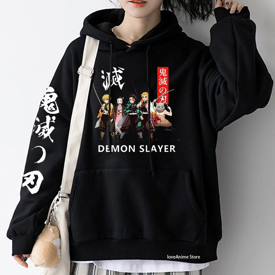 Demon Slayer Hoodies Anime Kimetsu No Yaiba Sweatshirt Streetwear Y2K Loose Casual Pullovers