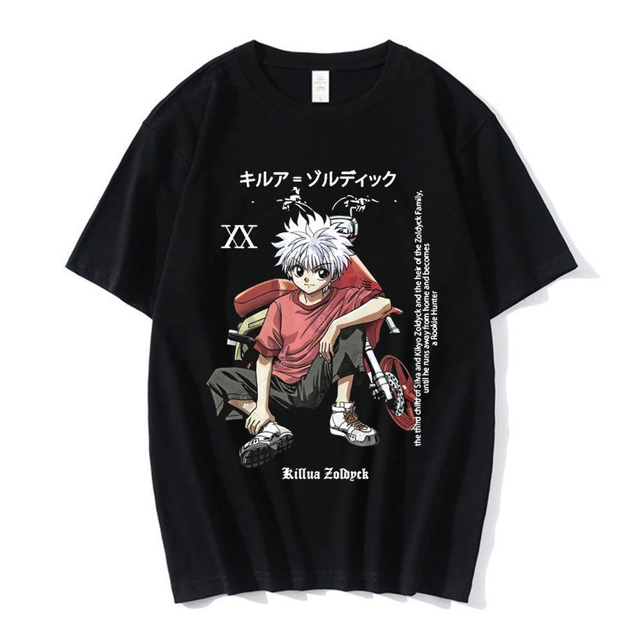 Killua Zoldyck Anime T-shirts Hunter X Hunter Oversized Tee Shirt Kawaii