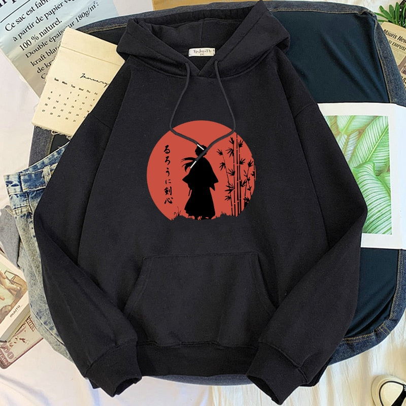 Rurouni Kenshin Sweatshirt Himura Samurai Japanese Anime Hoodie Men Pullover Manga Graphic Hooded Streetwear Hip Hop Hoodies Y2k