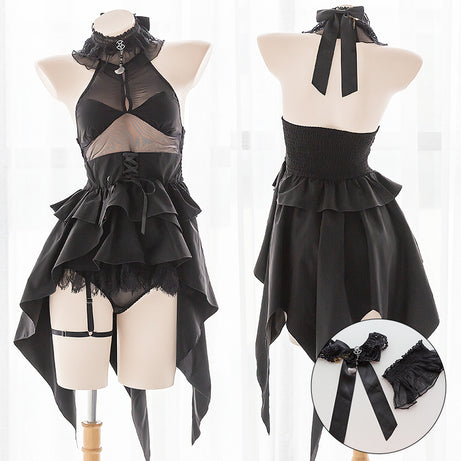 Demon Cosplay Costumes Gothic Lolita Black Lace Sexy anime cosplay