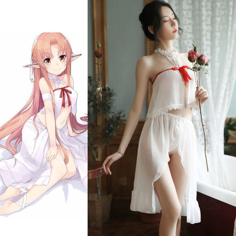 Sword Art Online Yuuki Asuna Cosplay Costume Lolita Girls Sleepwear anime cosplay