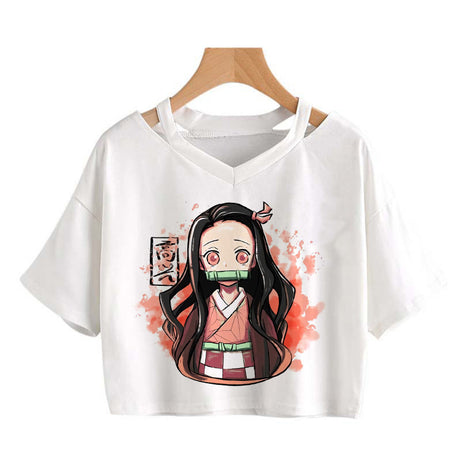 Demon Slayer T-Shirt Women Kawaii Kimetsu No Yaiba Graphic Tees