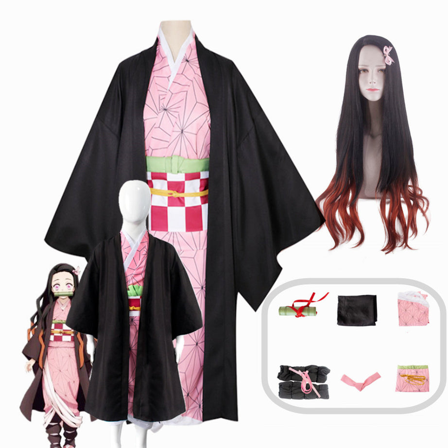Anime Demon Slayer Kimetsu no Yaiba Kamado Nezuko Kimono Cosplay Sets