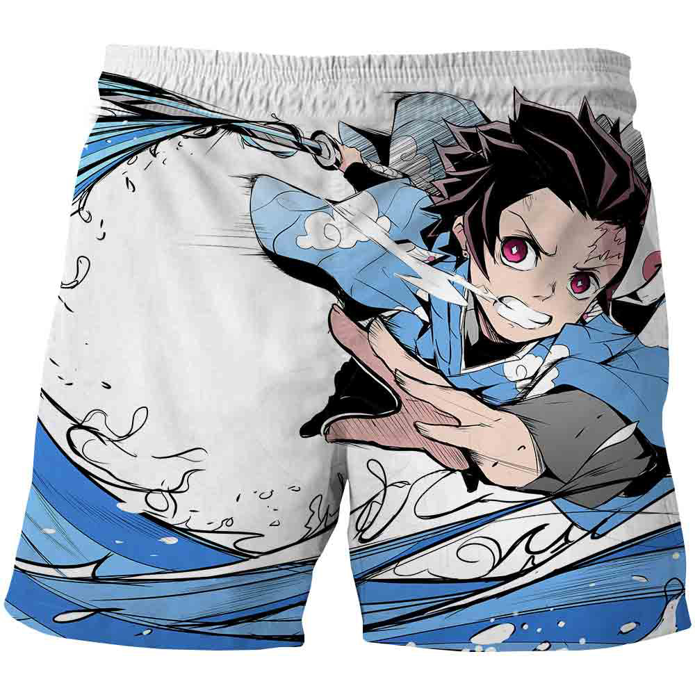 Demon Slayer Anime Pants Shorts Beachwear Men Beach Quick Dry Briefs